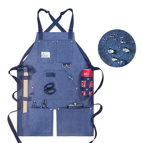 Work apron, adjustable leather, multiple pockets, protects the user