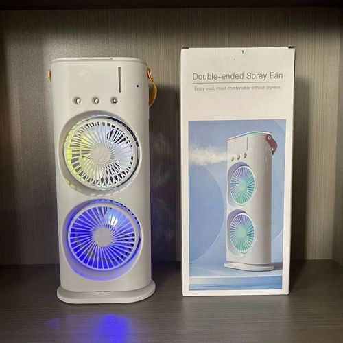 USB Desktop Air Conditioner Fan Summer Cool Double-Blade Spray Mute Portable Water-Cooled Fan for Office Use