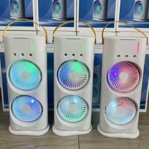 USB Desktop Air Conditioner Fan Summer Cool Double-Blade Spray Mute Portable Water-Cooled Fan for Office Use