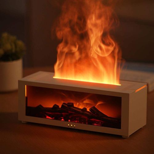 High Quality Home Desktop air Humidifier Fireplace Diffuser Remote Control Aroma Diffuser Seven-color Essential Oil Diffuser