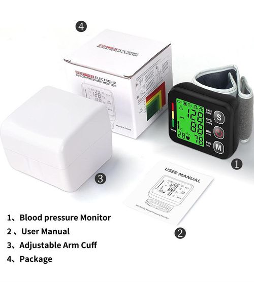 High Precision Automatic Wrist Blood Pressure Monitor  Electronic Sphygmomanometer Backlit Display Electric Cuff