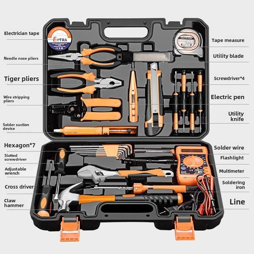 Household Carbon Steel Combination Tool Set, Multifunctional Toolbox, Daily Hardware