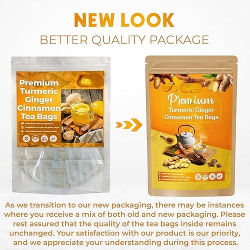 Premium Turmeric Ginger Cinnamon Tea Improve Digestion, Support Brain, Weight, Skin and Sleep