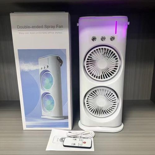 USB Desktop Air Conditioner Fan Summer Cool Double-Blade Spray Mute Portable Water-Cooled Fan for Office Use