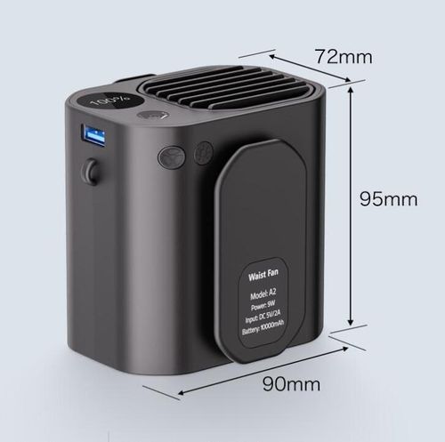 Waist USB fan plastic portable waist hanging small air conditioner outdoor fan construction site camping site flashlight long battery life