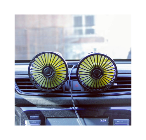 Double Headed 12v Dc Fans Car Fan 24v 12 Volt Fans for Truck Vehicle air Cooling Universal Usb Rotatable Strong Wind