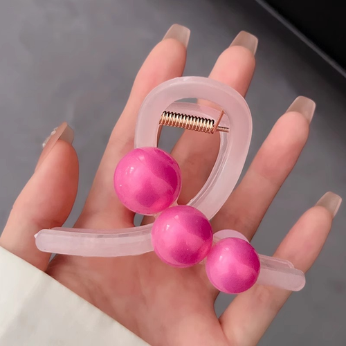 Elegant Temperament Bead Grab Clip Medium Pin Hair Shark Clip for Women Use