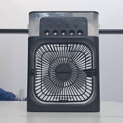 Portable 5-Hole Mist Fan USB Humidifier Multipurpose Desktop Air Cooler with Spray Function for Home Office Hotel & Outdoor Use