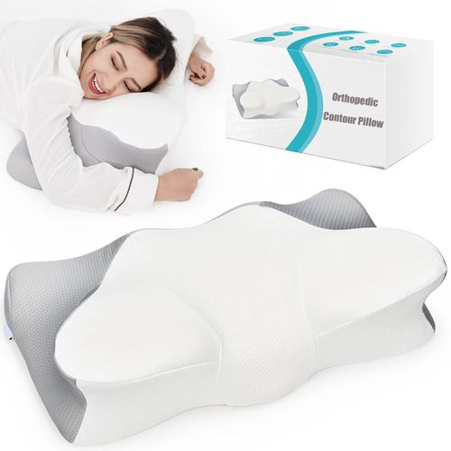 Ergonomic Contour Pillow  Cervical Memory Foam Pillow for Neck and Shoulder Pain