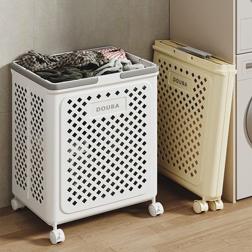 New Product Multifunctional Foldable Laundry Hamper Toys Clothes Plastic Storage Baskets with Wheels Handles