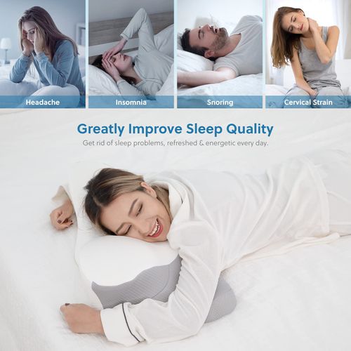 Ergonomic Contour Pillow  Cervical Memory Foam Pillow for Neck and Shoulder Pain