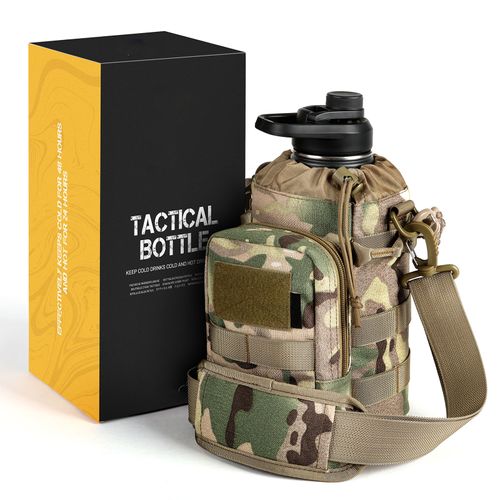 Camo Tactical Water Bottle Bag With Water Bottle Set for Travel Hiking Camping Hunting