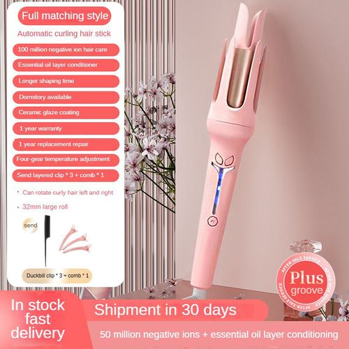 2 in 1 Interchangeable Rotating Automatic Anti-scald Heat protection Hair Curler Arc Voluminous