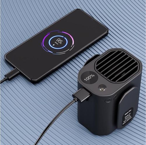 Waist USB fan plastic portable waist hanging small air conditioner outdoor fan construction site camping site flashlight long battery life