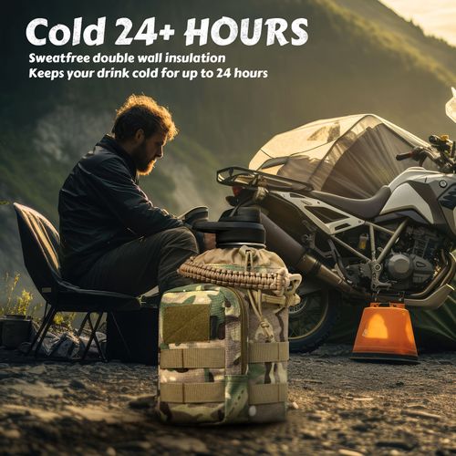 Camo Tactical Water Bottle Bag With Water Bottle Set for Travel Hiking Camping Hunting