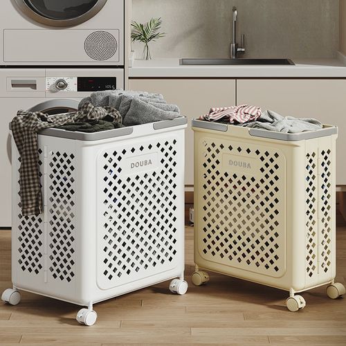 New Product Multifunctional Foldable Laundry Hamper Toys Clothes Plastic Storage Baskets with Wheels Handles
