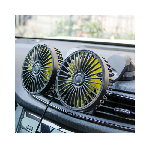 Double Headed 12v Dc Fans Car Fan 24v 12 Volt Fans for Truck Vehicle air Cooling Universal Usb Rotatable Strong Wind