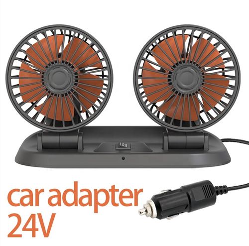 Double Headed 12v Dc Fans Car Fan 24v 12 Volt Fans for Truck Vehicle air Cooling Universal Usb Rotatable Strong Wind