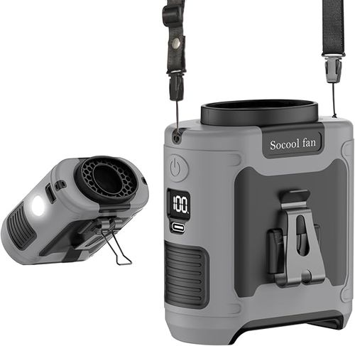 Waist USB fan plastic portable waist hanging small air conditioner outdoor fan construction site camping site flashlight long battery life