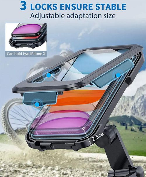 Bicycle Phone Holder Waterproof Motorcycle Phone Holder TPU Touch Screen 360 Degree Universal Bicycle Mobile Phone Holder