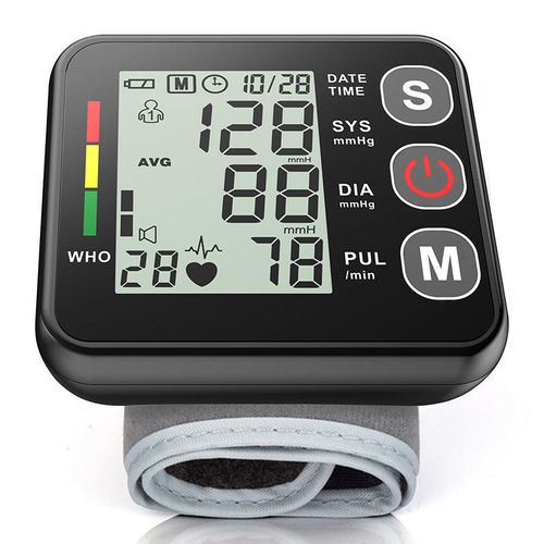 High Precision Automatic Wrist Blood Pressure Monitor  Electronic Sphygmomanometer Backlit Display Electric Cuff