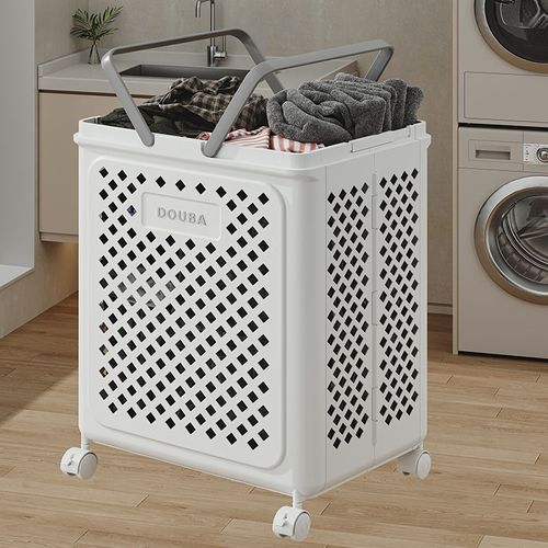 New Product Multifunctional Foldable Laundry Hamper Toys Clothes Plastic Storage Baskets with Wheels Handles