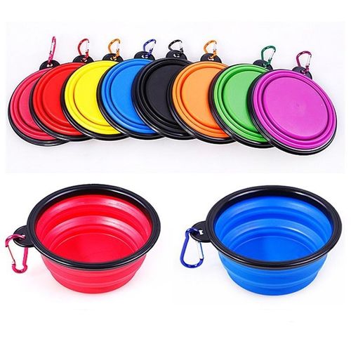 TPE Portable Pet Collapsible Dog Cat Bowl Silicone Collapsible Pet Bowl