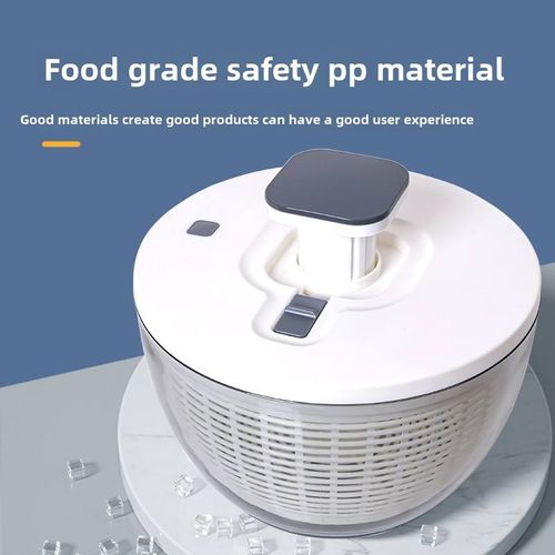 Large Capacity Manual Plastic Kitchen Gadget Stainless Steel Household Vegetable Fruit Spinner Dehydrator Drain Salad Basket