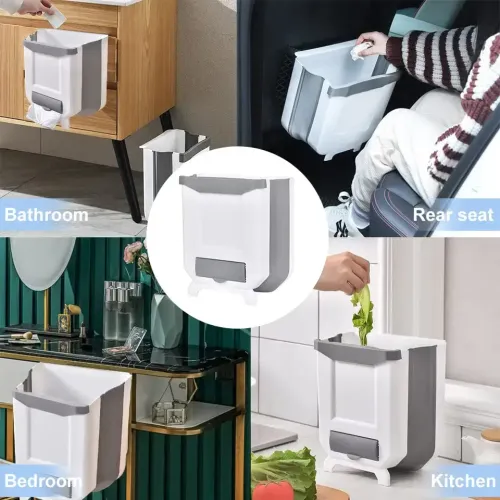 Hot Selling Products Hanging Kitchen Foldable Car Trash Can Rubbish Bin Folding Waste Bins