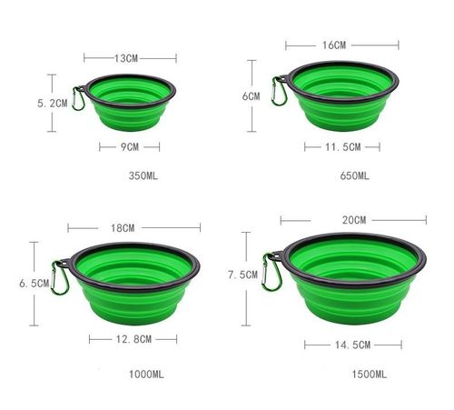TPE Portable Pet Collapsible Dog Cat Bowl Silicone Collapsible Pet Bowl