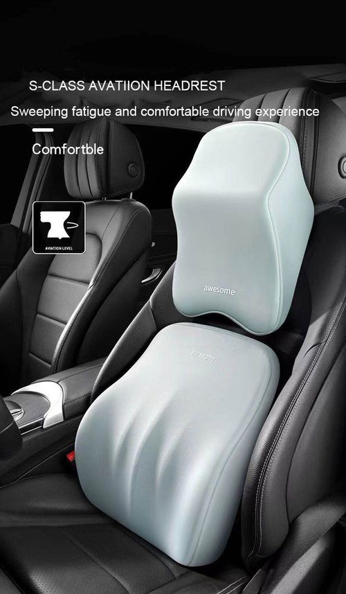 Car Headrest Back Pad Memory Foam Neck Pillow Office Cervical Lumbar Support Set Ventilation Function Car Interior Accessories