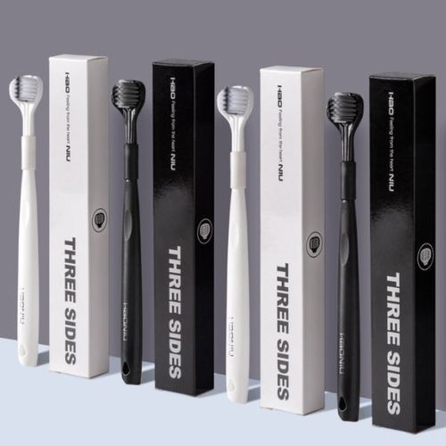 360 Degree Three Side Soft Bristle Toothbrush Oral Care Safety Teeth Deep Cleaning Portable Travel Toothbrush