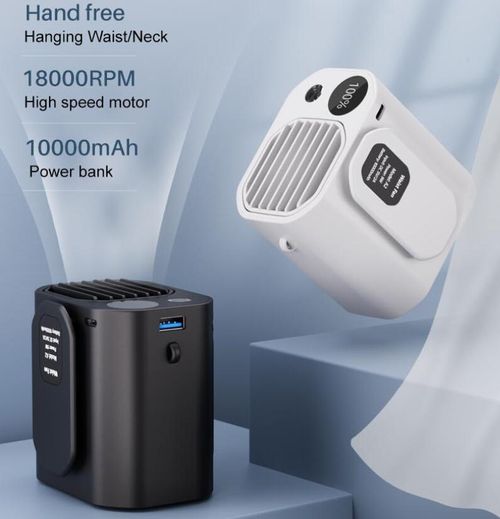 Waist USB fan plastic portable waist hanging small air conditioner outdoor fan construction site camping site flashlight long battery life