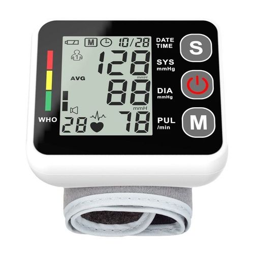High Precision Automatic Wrist Blood Pressure Monitor  Electronic Sphygmomanometer Backlit Display Electric Cuff