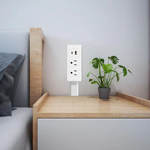 Hot sale Electrical Outlet Extender 2 AC power outlets and 2 USB Charging ports Extends 22 34 Rotates 180 Use Behind Couches