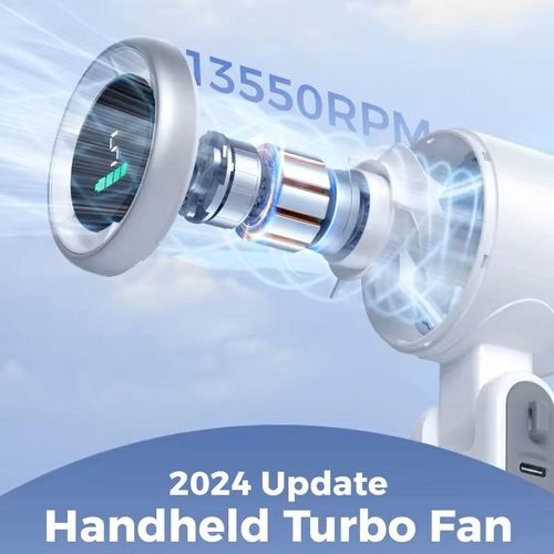 High-Speed Mini High Speed 13550RPM Mini Turbo Fan Foldable Rechargeable Portable Handheld Fans