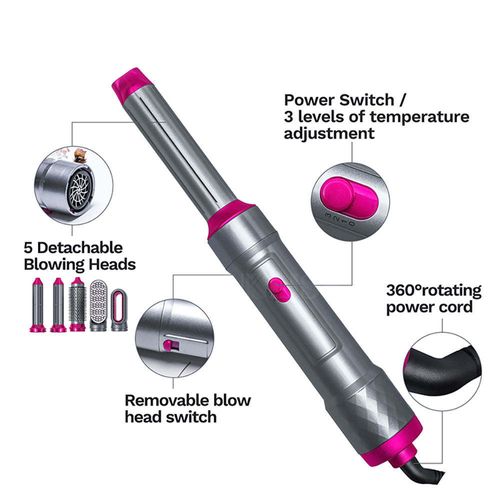 Multifunction Hair air Brush Hot air Comb Brush Hair Dryer 5 in 1 Hair Styler 5 in 1 One Step Dryer Brush Set Multi Styler