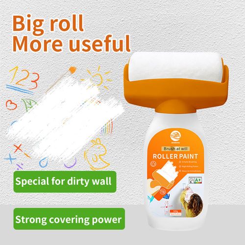 Wall Repair Paint with Large Roller Rolling Brush Roller Paste Portable Wall Paint Tool for Repairing Latex Paint Wall 500ml