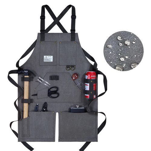 Work apron, adjustable leather, multiple pockets, protects the user