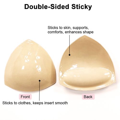Double Sided Sticky Bra Inserts Reusable Push up Lift Self Adhesive Bra Pads for Bikini Swimsuit Sports Strapless Bra