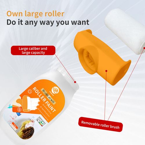 Wall Repair Paint with Large Roller Rolling Brush Roller Paste Portable Wall Paint Tool for Repairing Latex Paint Wall 500ml