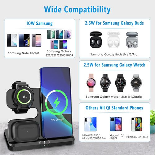 CE FCC Fast Charging Stand Dock 3 in 1 Charging Station for iPhone Fast Charger Stand for Samsung Watch Wireless Charger