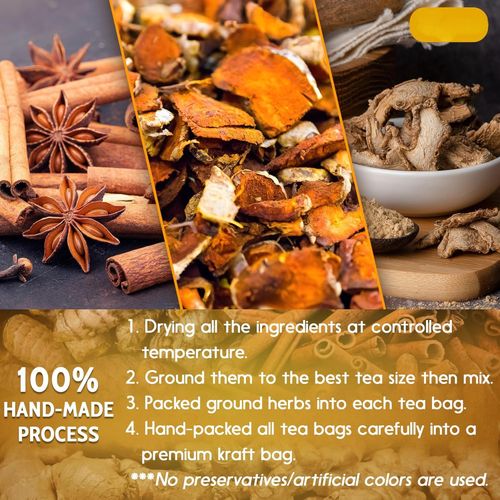 Premium Turmeric Ginger Cinnamon Tea Improve Digestion, Support Brain, Weight, Skin and Sleep