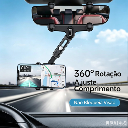 Suporte de Celular para Espelho Retrovisor do Carro | Rotação 360°, Entrega Domiciliar em Luanda