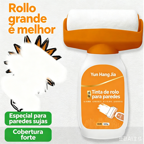 Alta cobertura, elimina manchas, grafites e riscos nas paredes | Tinta rolo prática | 500 g | Entrega em domicílio em Luanda