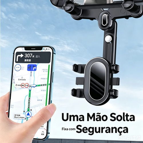 Suporte de Celular para Espelho Retrovisor do Carro | Rotação 360°, Entrega Domiciliar em Luanda