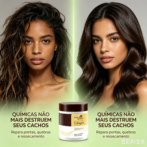Máscara Capilar Reparadora Maca e Colagénio 500ml | Cuidado para Cachos Danificados, Entrega em Casa em Luanda