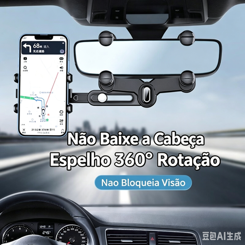Suporte de Celular para Espelho Retrovisor do Carro | Rotação 360°, Entrega Domiciliar em Luanda