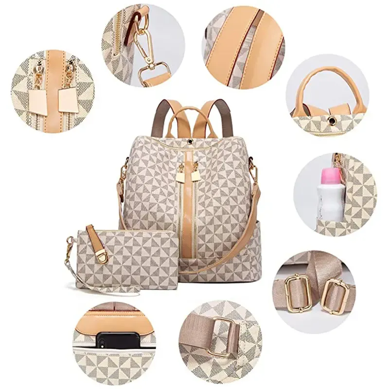 Mochila Feminina Conjunto 2 em 1 | Anti-Roubo, Multiuso, Resistente e Entrega Porta-a-Porta em Luanda