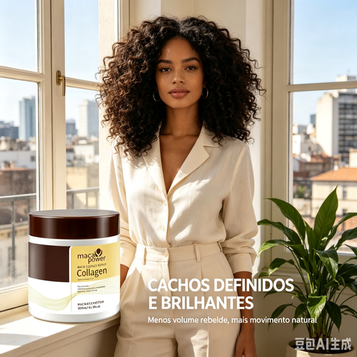 Máscara Capilar Reparadora Maca e Colagénio 500ml | Cuidado para Cachos Danificados, Entrega em Casa em Luanda